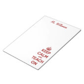 Houd kalm en leer op rood/wit notitieblok (Schuin)