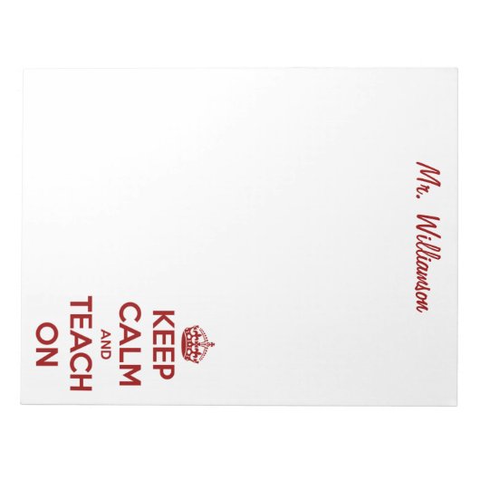 Houd kalm en leer op rood/wit notitieblok (Voorkant)