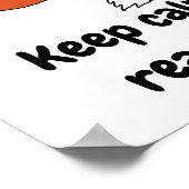 Houd kalm en lees boek quote fox poster art print (Hoek)