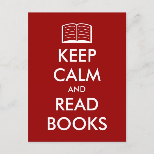 Houd kalm en lees boeken briefkaart met pictogram (Voorkant)