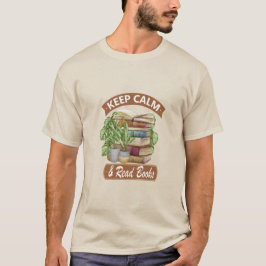 Houd kalm en lees boeken t-shirt
