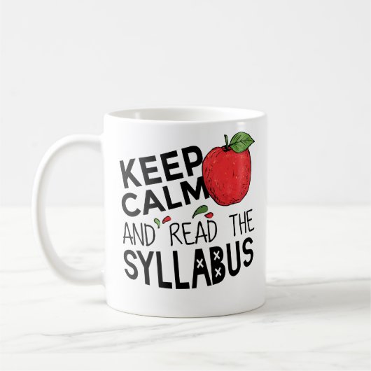 Houd kalm en lees de Syllabus Coffee Mok (Links)