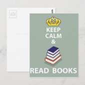 Houd kalm en lees de vector van Boeken Briefkaart (Voorkant / Achterkant)
