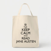Houd kalm en lees Jane Austen Canvas tas (Voorkant)