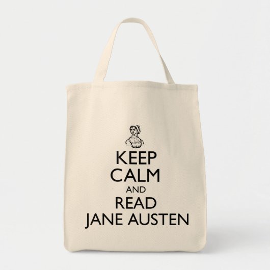 Houd kalm en lees Jane Austen Canvas tas (Voorkant)