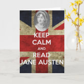 Houd Kalm en lees Jane Austen Kaart (Gele Bloem)