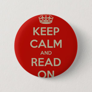 Houd kalm en lees verder ronde button 5,7 cm