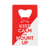 Houd kalm en leg de flesopening omhoog creditkaart flessenopener (Voorkant)