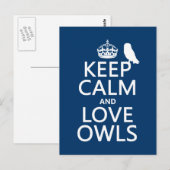 Houd kalm en Liefde Eigenaars (om het even welke k Briefkaart (Voorkant / Achterkant)