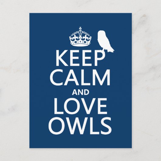 Houd kalm en Liefde Eigenaars (om het even welke k Briefkaart (Voorkant)
