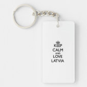 Houd kalm en liefde Letland Sleutelhanger (Voorkant)
