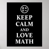 Houd kalm en liefde Wiskunde Symbolen Typografie P Poster (Voorkant)