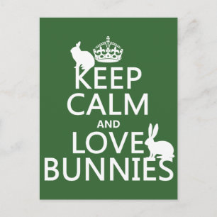 Houd kalm- en liefdesBunnies - alle kleuren Briefkaart