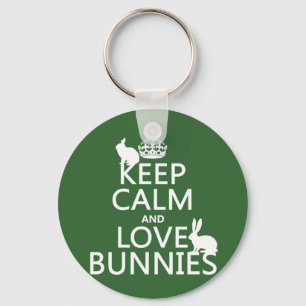 Houd kalm- en liefdesBunnies - alle kleuren Sleutelhanger