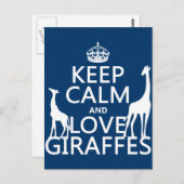 Houd kalm- en liefdesGiraffes - alle kleuren Briefkaart (Voorkant / Achterkant)