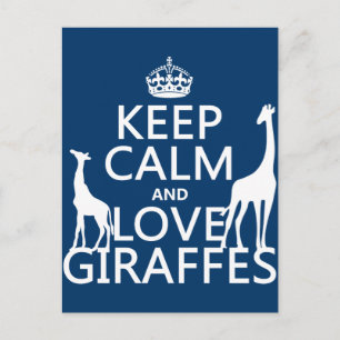Houd kalm- en liefdesGiraffes - alle kleuren Briefkaart
