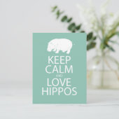Houd kalm- en liefdeshippos afdrukken Hippopotamus Briefkaart (Staand voorkant)