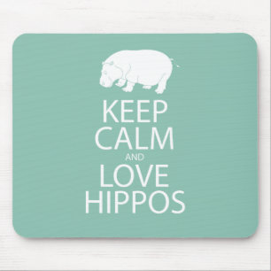 Houd kalm- en liefdeshippos afdrukken Hippopotamus Muismat