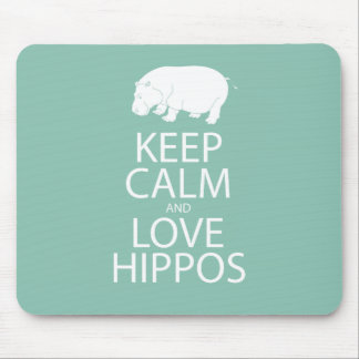 Houd kalm- en liefdeshippos afdrukken Hippopotamus Muismat