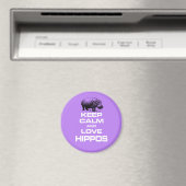Houd kalm- en liefdeshippos Hippotamus-ontwerp Magneet (Insitu (Vaatwasser))