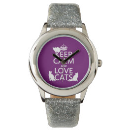 Houd kalm- en liefdeskatten (in elke kleur) horloge