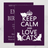 Houd kalm- en liefdeskatten (in elke kleur) kaart (Voorkant / Achterkant)