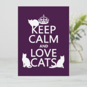 Houd kalm- en liefdeskatten (in elke kleur) kaart (Staand voorkant)