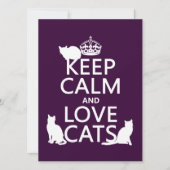 Houd kalm- en liefdeskatten (in elke kleur) kaart (Voorkant)
