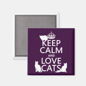 Houd kalm- en liefdeskatten (in elke kleur) magneet (Voorkant / Achterkant)