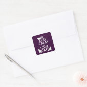 Houd kalm- en liefdeskatten (in elke kleur) vierkante sticker (Envelop)