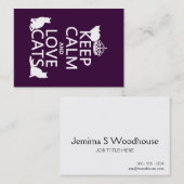 Houd kalm- en liefdeskatten (in elke kleur) visitekaartje (Voorkant / Achterkant)