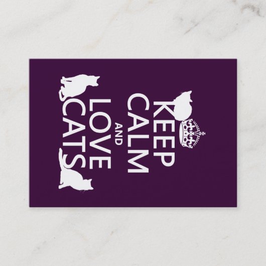 Houd kalm- en liefdeskatten (in elke kleur) visitekaartje (Voorkant)