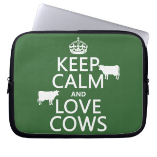 Houd kalm- en liefdeskoeien (alle kleuren) laptop sleeve