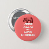 Houd kalm- en liefdesneushoorns ronde button 5,7 cm (Voorkant /achterkant)