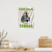 Houd kalm- en liefdesZebras — dierlijke Poster afd (Keuken)