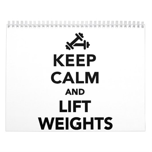 Houd kalm en liftgewicht Bodybuilding Kalender (Hoes)