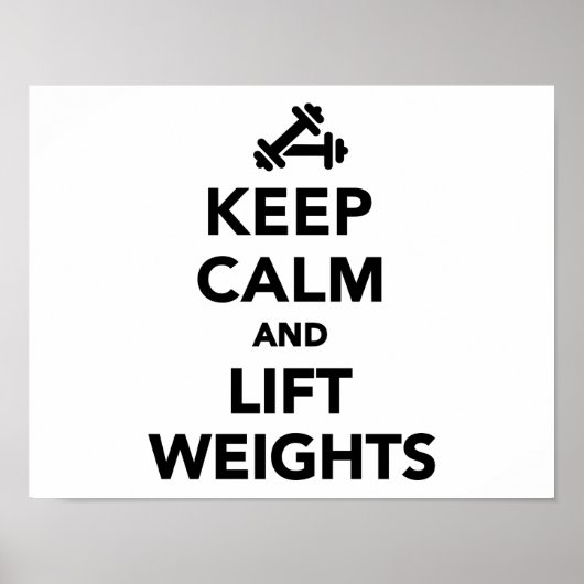Houd kalm en liftgewicht Bodybuilding Poster (Voorkant)
