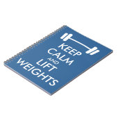 Houd kalm en liftgewichten notitieboekje notitieboek (Linkerzijde)