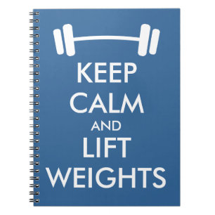 Houd kalm en liftgewichten notitieboekje notitieboek