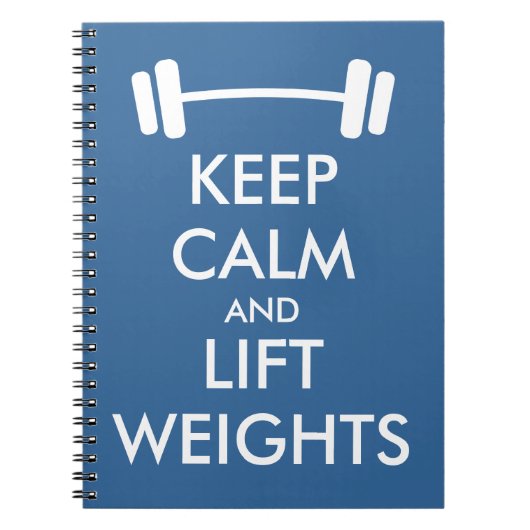 Houd kalm en liftgewichten notitieboekje notitieboek (Voorkant)