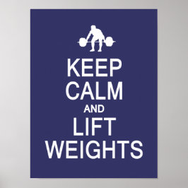 Houd kalm- en liftgewichten op maat van kleur post poster
