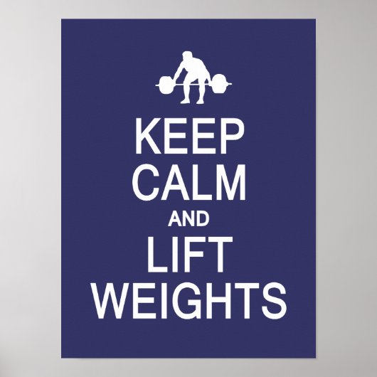 Houd kalm- en liftgewichten op maat van kleur post poster (Voorkant)