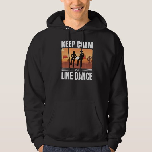 Houd kalm en lijn Dance Line Dancer Hoodie (Voorkant)