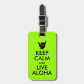 Houd kalm en Live Aloha Bagagelabel Shaka Sign (Voorkant verticaal)
