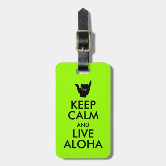 Houd kalm en Live Aloha Bagagelabel Shaka Sign (Voorkant verticaal)