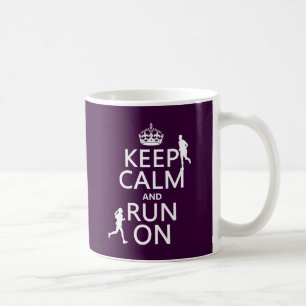 Houd kalm en loop aan (aanpasbare kleuren) koffiemok