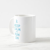 Houd kalm en loop aan (blauw) koffiemok (Voorkant links)