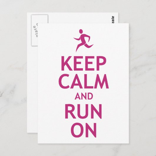 Houd kalm en loop aan briefkaart (Voorkant / Achterkant)