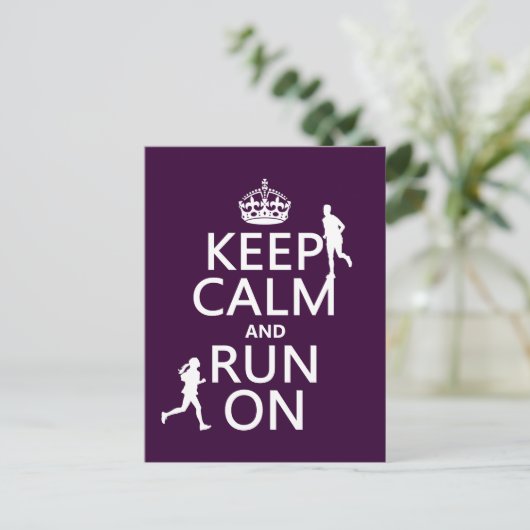 Houd Kalm en loop (klantgerichte kleuren) Briefkaart (Staand voorkant)