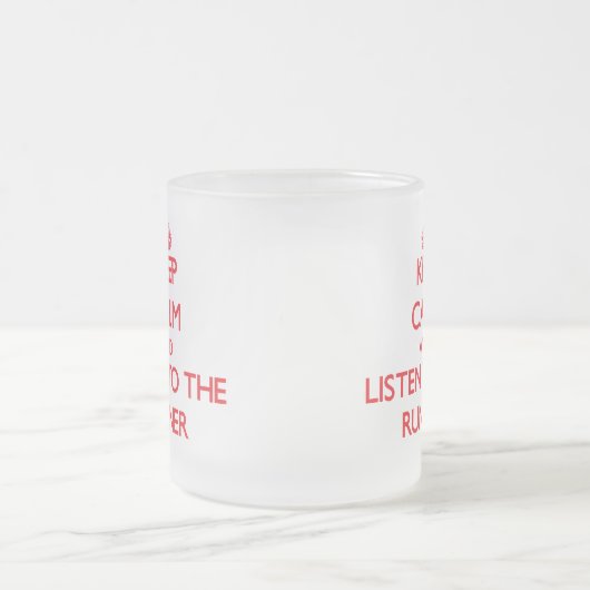 Houd Kalm en luister aan Runner Matglas Koffiemok (Center)